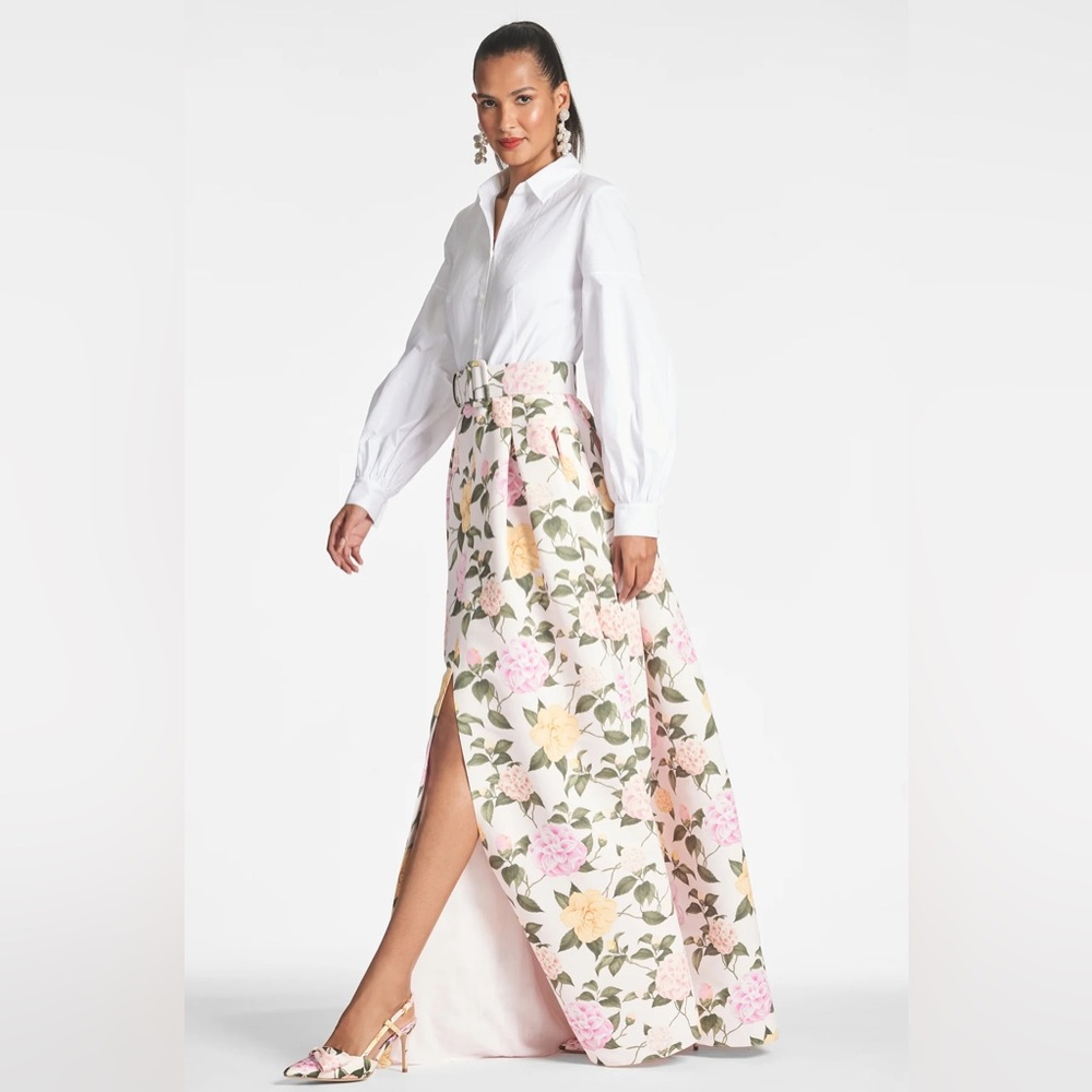 NEW Sachin & Babi Florence Gown - White/Pink Lemonade Bouquet Floral Maxi, sz 2 - Picture 3 of 17